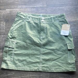 Green Kids Cargo Skirt